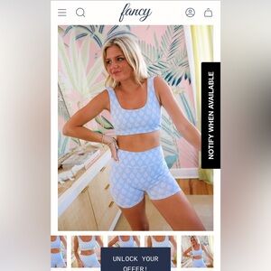 Light Blue Women's Sports Bra and Shorts Set